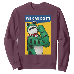 We Can Do It Rosie Frog Sweatshirt Resist Protest Parody Feminist Retro Poster TS02 Maroon Print Your Wear