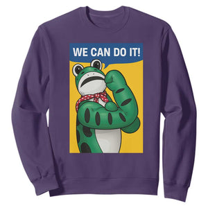We Can Do It Rosie Frog Sweatshirt Resist Protest Parody Feminist Retro Poster TS02 Purple Print Your Wear