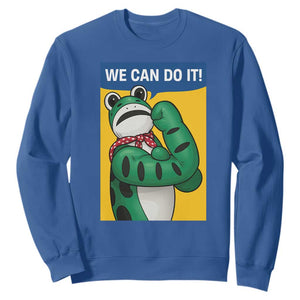 We Can Do It Rosie Frog Sweatshirt Resist Protest Parody Feminist Retro Poster TS02 Royal Blue Print Your Wear