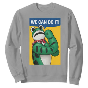 We Can Do It Rosie Frog Sweatshirt Resist Protest Parody Feminist Retro Poster TS02 Sport Gray Print Your Wear