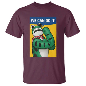 We Can Do It Rosie Frog T Shirt Resist Protest Parody Feminist Retro Poster TS02 Maroon Print Your Wear