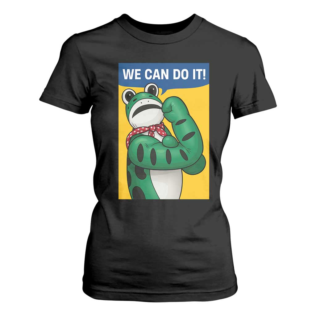 We Can Do It Rosie Frog T Shirt For Women Resist Protest Parody Feminist Retro Poster TS02 Black Print Your Wear