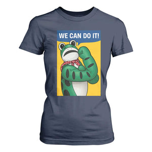 We Can Do It Rosie Frog T Shirt For Women Resist Protest Parody Feminist Retro Poster TS02 Navy Print Your Wear