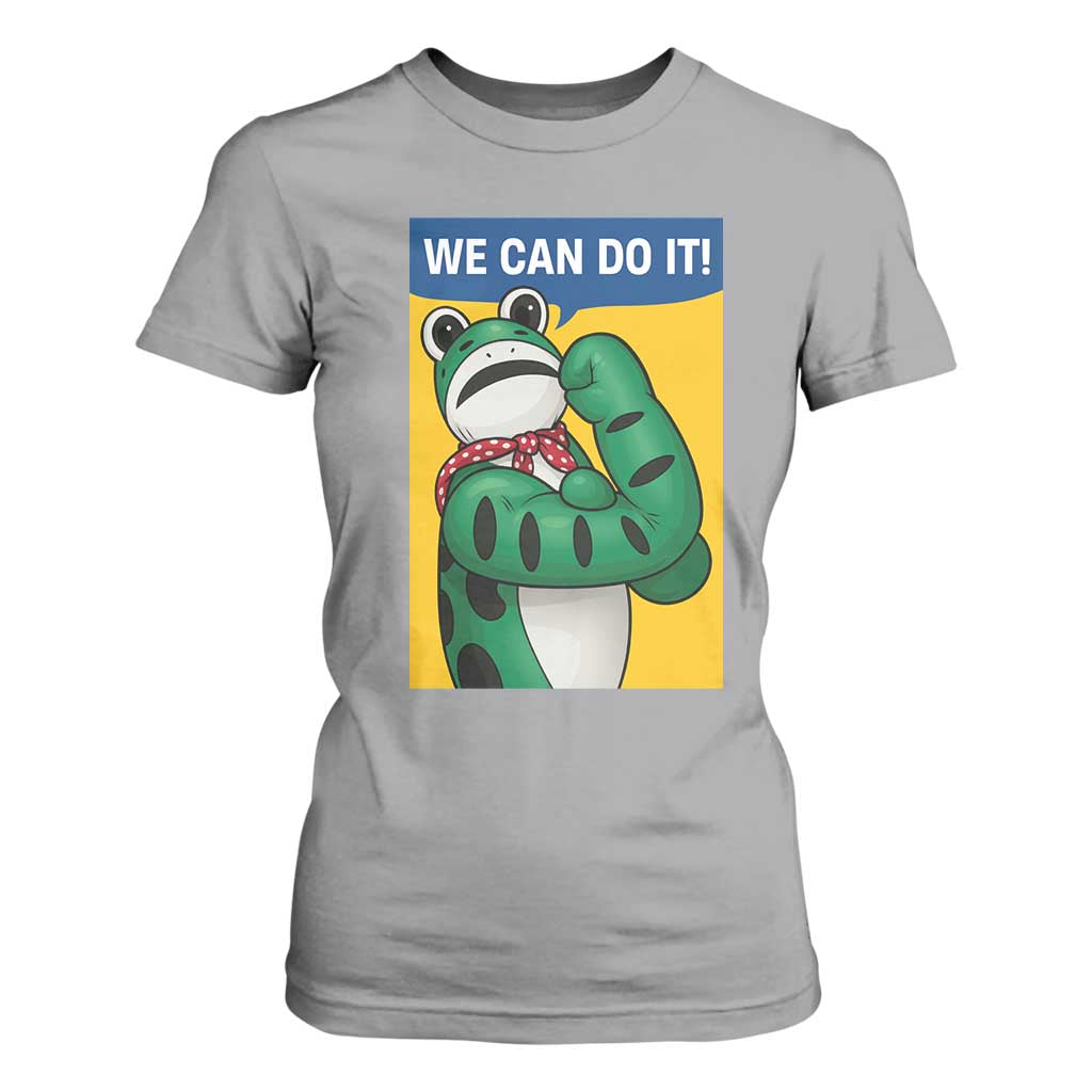 We Can Do It Rosie Frog T Shirt For Women Resist Protest Parody Feminist Retro Poster TS02 Sport Gray Print Your Wear
