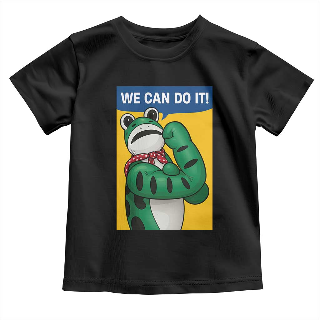 We Can Do It Rosie Frog Toddler T Shirt Resist Protest Parody Feminist Retro Poster TS02 Black Print Your Wear