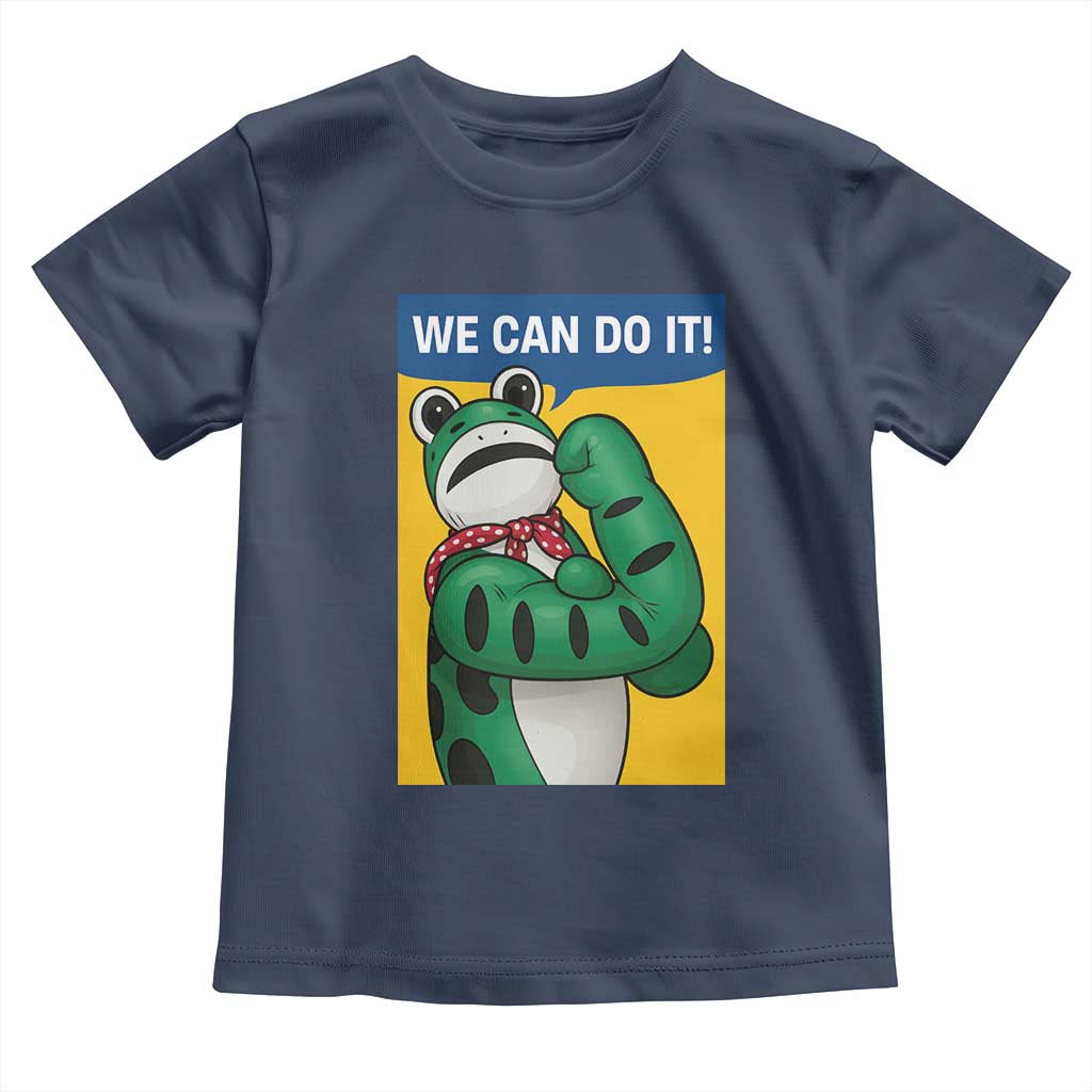 We Can Do It Rosie Frog Toddler T Shirt Resist Protest Parody Feminist Retro Poster TS02 Navy Print Your Wear