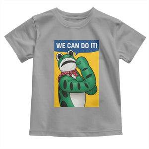 We Can Do It Rosie Frog Toddler T Shirt Resist Protest Parody Feminist Retro Poster TS02 Sport Gray Print Your Wear