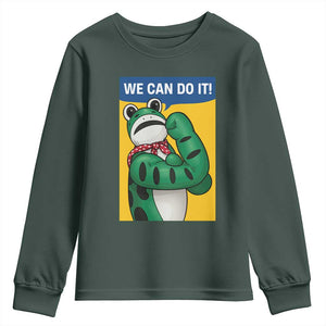 We Can Do It Rosie Frog Youth Sweatshirt Resist Protest Parody Feminist Retro Poster TS02 Dark Forest Green Print Your Wear