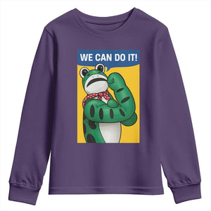 We Can Do It Rosie Frog Youth Sweatshirt Resist Protest Parody Feminist Retro Poster TS02 Purple Print Your Wear