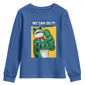 We Can Do It Rosie Frog Youth Sweatshirt Resist Protest Parody Feminist Retro Poster TS02 Royal Blue Print Your Wear