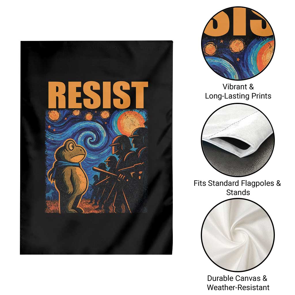 Starry Night Resist Frog Garden Flag Resistance Protest Surreal Art Graphic TS02 Print Your Wear