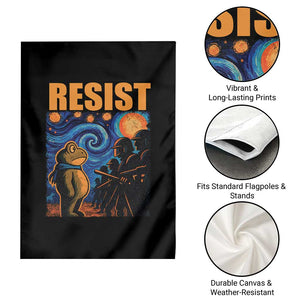 Starry Night Resist Frog Garden Flag Resistance Protest Surreal Art Graphic - Print Your Wear