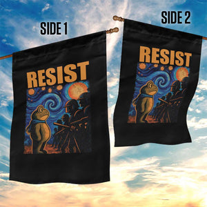 Starry Night Resist Frog Garden Flag Resistance Protest Surreal Art Graphic - Print Your Wear