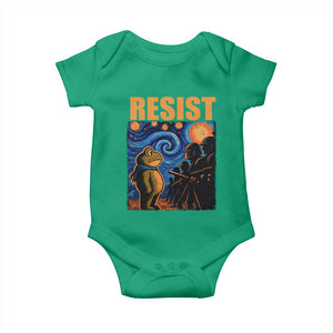 Starry Night Resist Frog Baby Onesie Resistance Protest Surreal Art Graphic TS02 Irish Green Print Your Wear