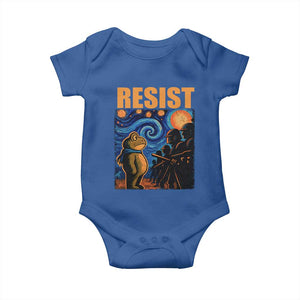 Starry Night Resist Frog Baby Onesie Resistance Protest Surreal Art Graphic TS02 Royal Blue Print Your Wear