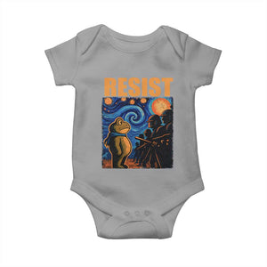 Starry Night Resist Frog Baby Onesie Resistance Protest Surreal Art Graphic TS02 Sport Gray Print Your Wear