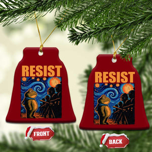 Starry Night Resist Frog Ceramic Ornament Resistance Protest Surreal Art Graphic TS02 Print Your Wear