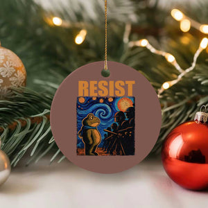 Starry Night Resist Frog Ceramic Ornament Resistance Protest Surreal Art Graphic TS02 1pc Mocha Print Your Wear