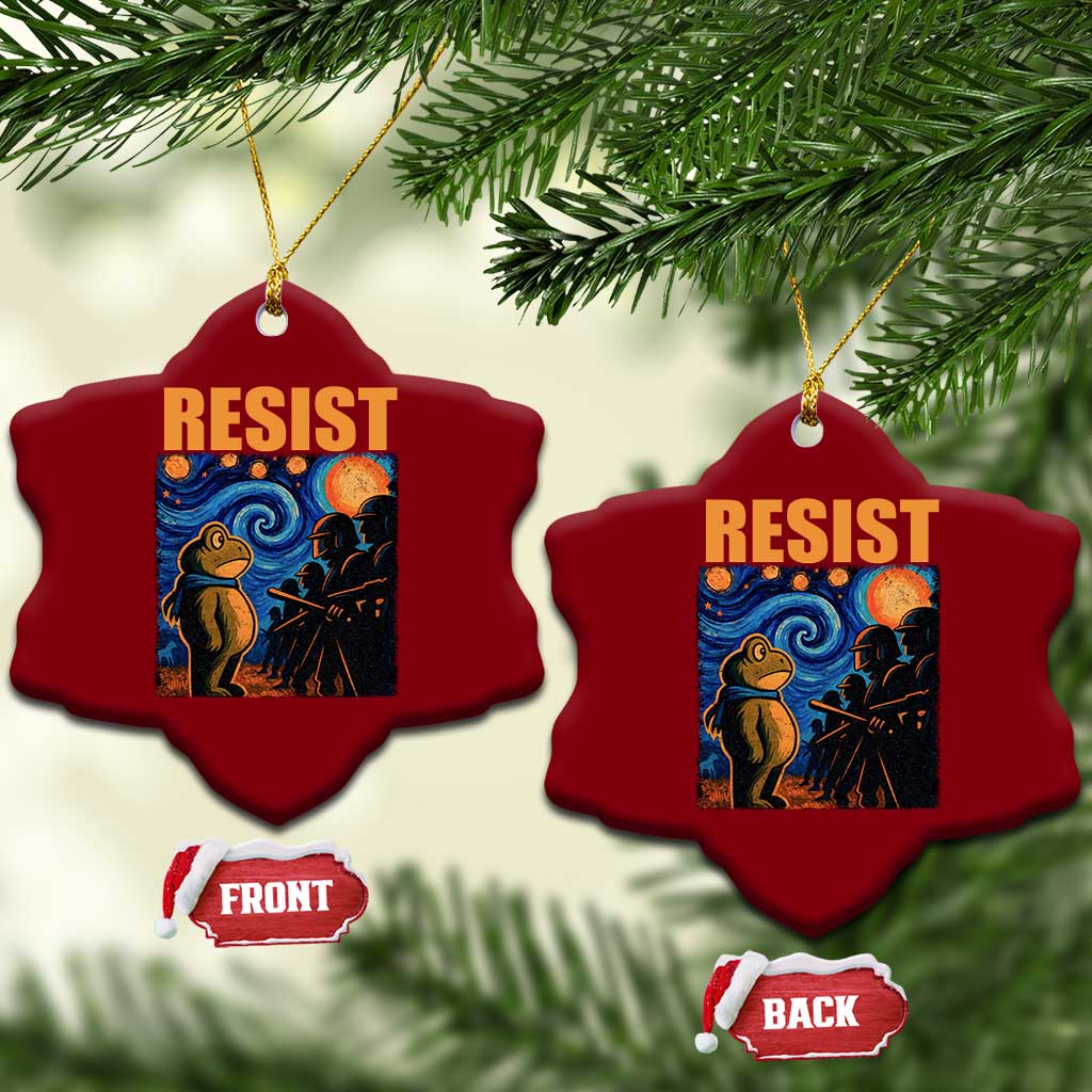Starry Night Resist Frog Ceramic Ornament Resistance Protest Surreal Art Graphic TS02 Print Your Wear