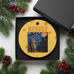 Starry Night Resist Frog Ceramic Ornament Resistance Protest Surreal Art Graphic TS02 1pc Yellow Cheese Print Your Wear