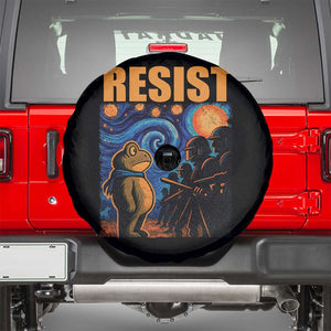 Starry Night Resist Frog Spare Tire Cover Resistance Protest Surreal Art Graphic TS02 Black Print Your Wear