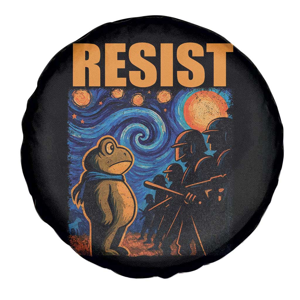 Starry Night Resist Frog Spare Tire Cover Resistance Protest Surreal Art Graphic TS02 Print Your Wear