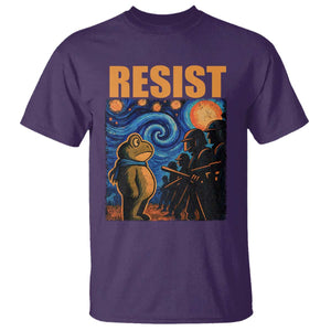 Starry Night Resist Frog T Shirt Resistance Protest Surreal Art Graphic TS02 Purple Print Your Wear