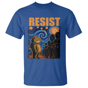 Starry Night Resist Frog T Shirt Resistance Protest Surreal Art Graphic TS02 Royal Blue Print Your Wear