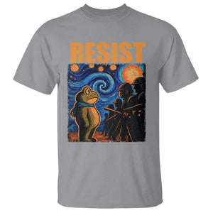Starry Night Resist Frog T Shirt Resistance Protest Surreal Art Graphic TS02 Sport Gray Print Your Wear