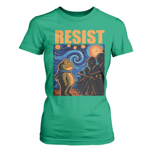 Starry Night Resist Frog T Shirt For Women Resistance Protest Surreal Art Graphic TS02 Irish Green Print Your Wear