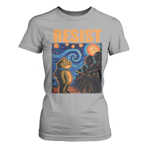 Starry Night Resist Frog T Shirt For Women Resistance Protest Surreal Art Graphic TS02 Sport Gray Print Your Wear