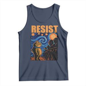 Starry Night Resist Frog Tank Top Resistance Protest Surreal Art Graphic TS02 Navy Print Your Wear