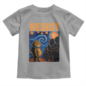 Starry Night Resist Frog Toddler T Shirt Resistance Protest Surreal Art Graphic TS02 Sport Gray Print Your Wear