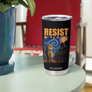 Starry Night Resist Frog Tumbler Cup Resistance Protest Surreal Art Graphic TS02 Print Your Wear