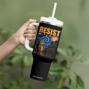 Starry Night Resist Frog Tumbler With Handle Resistance Protest Surreal Art Graphic TS02 Print Your Wear