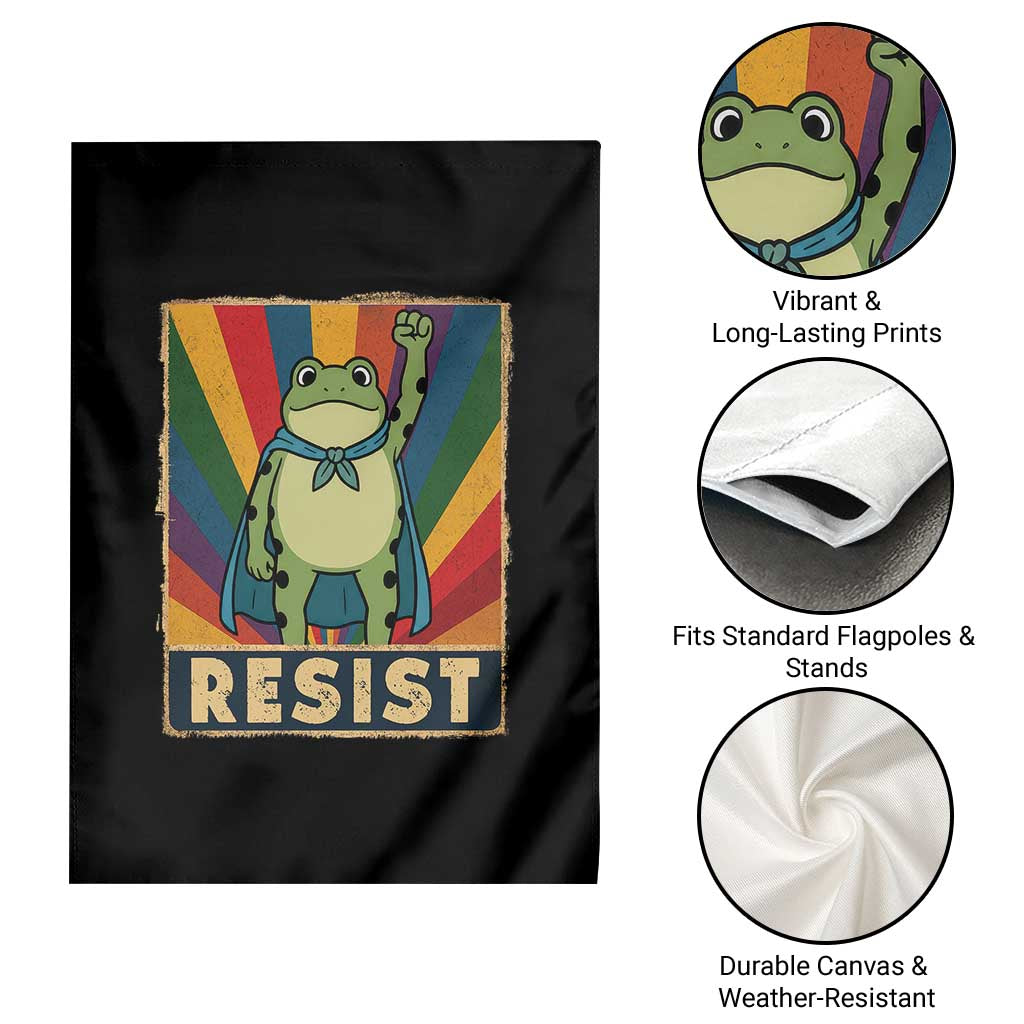 Rainbow Resist Frog Garden Flag Portland Pride and Protest Resistance TS02 Print Your Wear