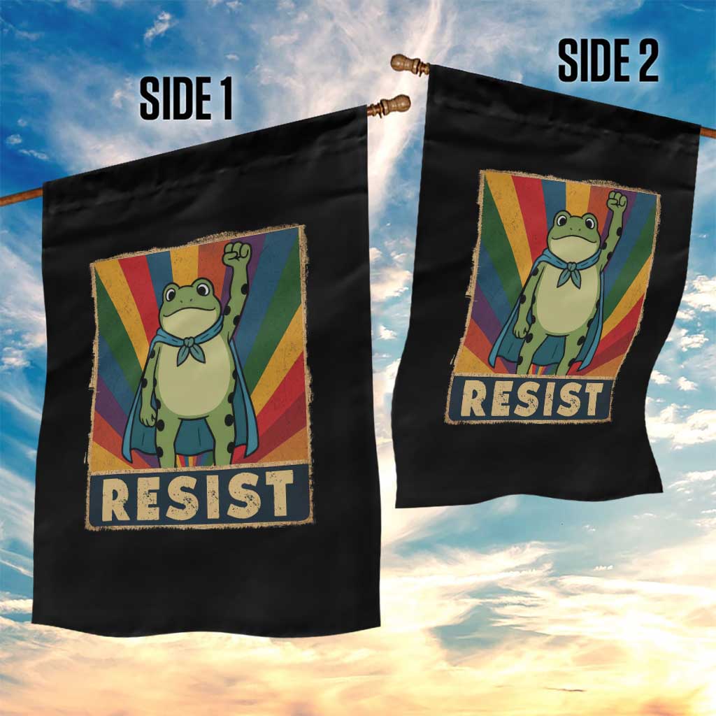 Rainbow Resist Frog Garden Flag Portland Pride and Protest Resistance TS02 Print Your Wear