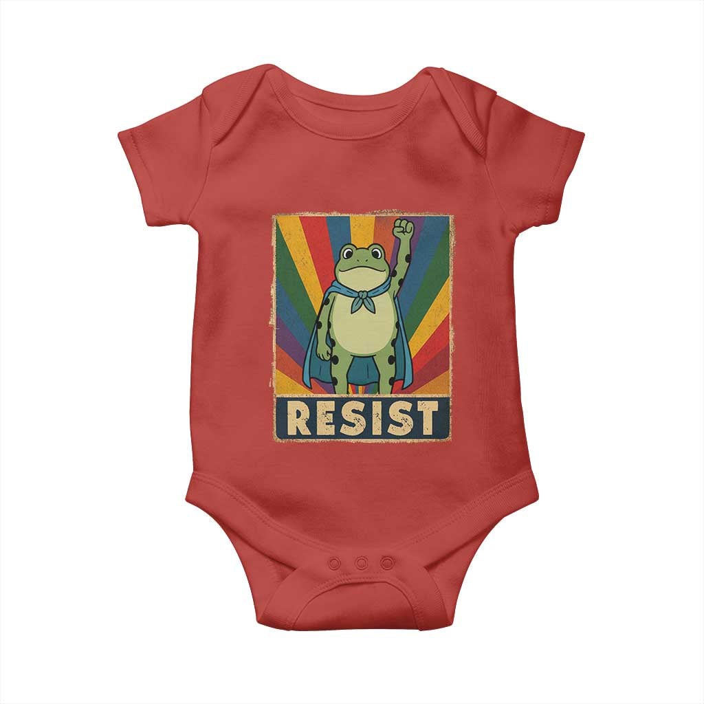 Rainbow Resist Frog Baby Onesie Portland Pride and Protest Resistance TS02 Red Print Your Wear