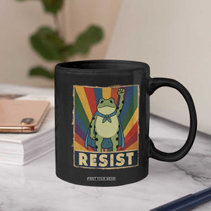 Rainbow Resist Frog Coffee Mug Portland Pride and Protest Resistance TS02 Print Your Wear