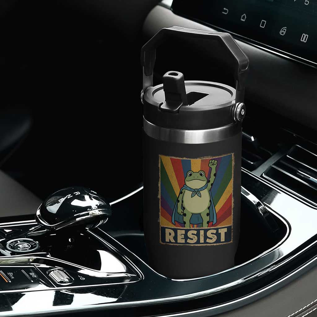 Rainbow Resist Frog Flip Straw Tumbler Portland Pride and Protest Resistance TS02 Print Your Wear
