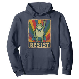 Rainbow Resist Frog Hoodie Portland Pride and Protest Resistance TS02 Navy Print Your Wear