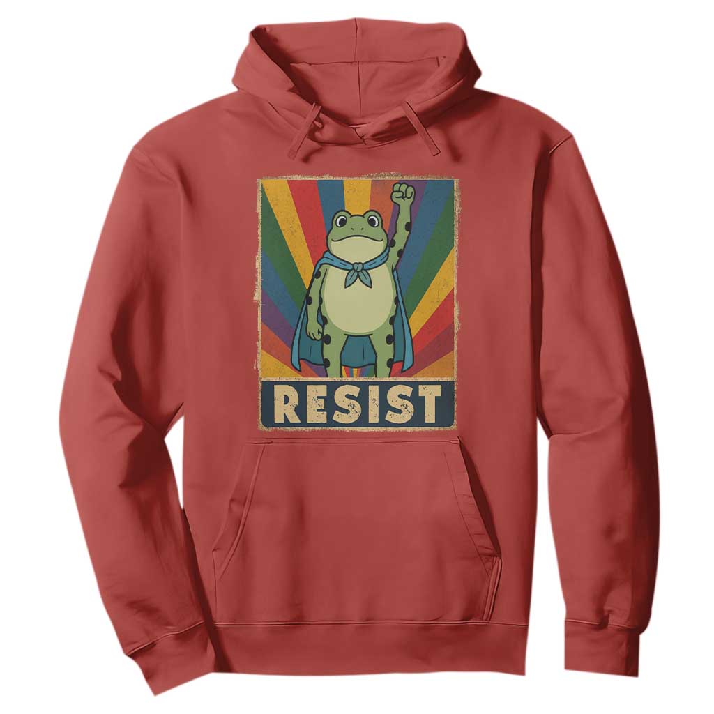 Rainbow Resist Frog Hoodie Portland Pride and Protest Resistance TS02 Red Print Your Wear