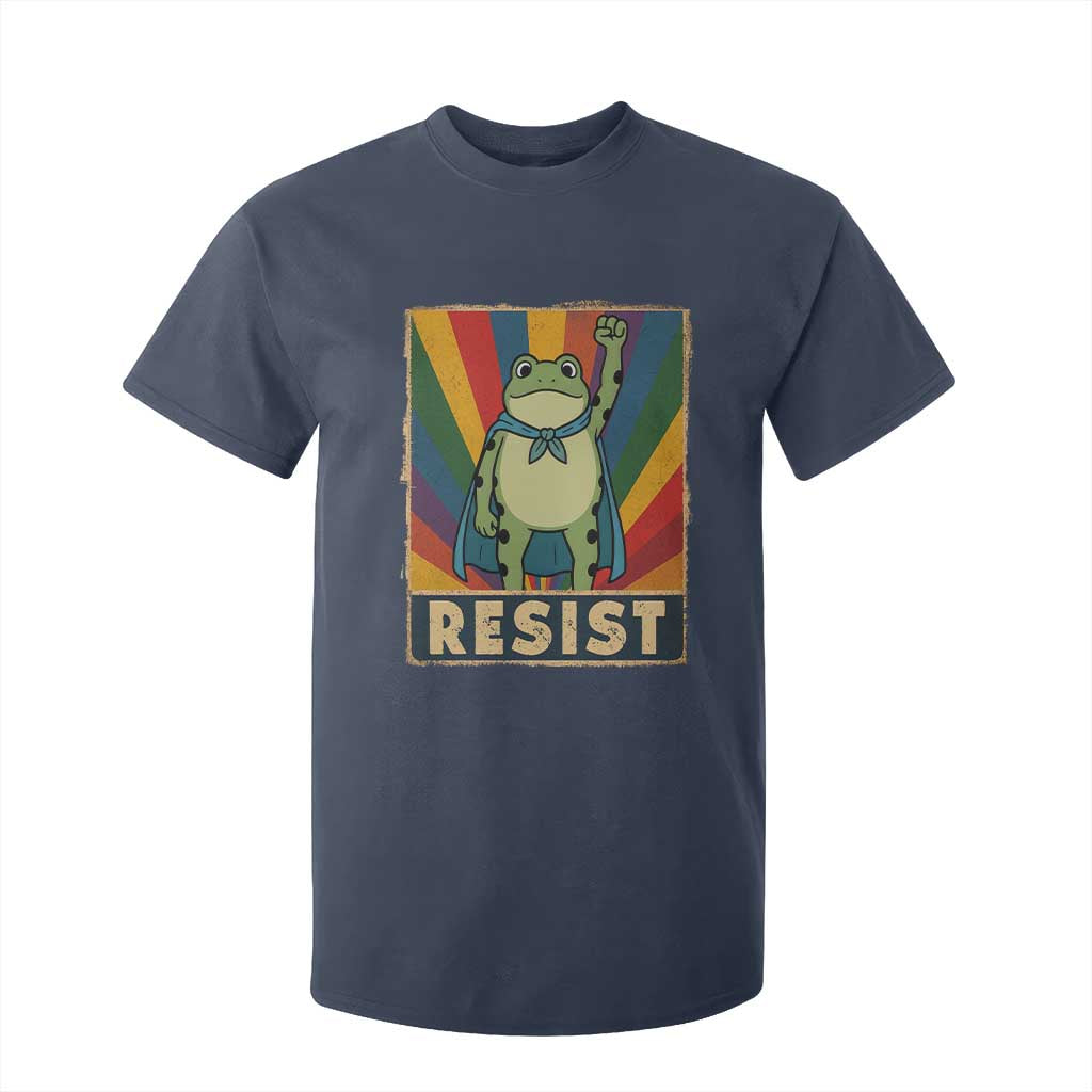 Rainbow Resist Frog T Shirt For Kid Portland Pride and Protest Resistance TS02 Navy Print Your Wear