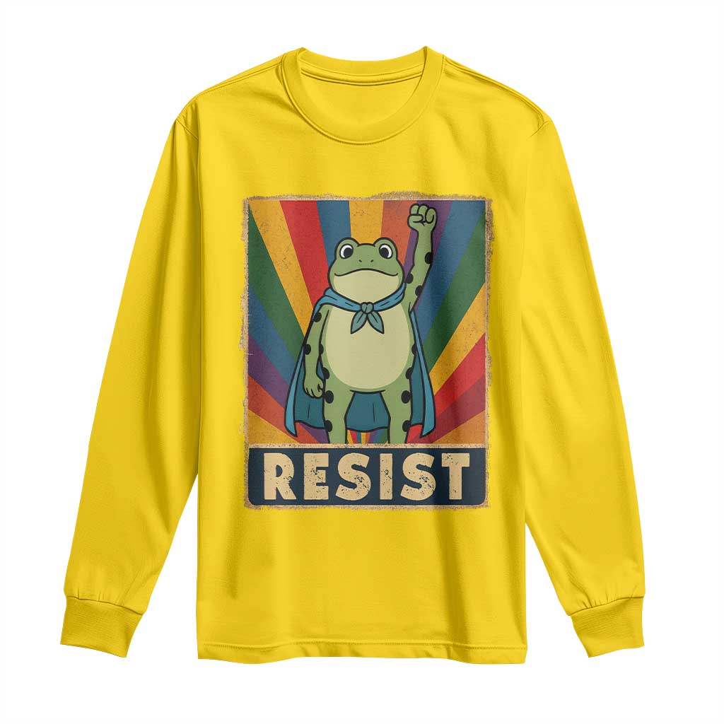 Rainbow Resist Frog Long Sleeve Shirt Portland Pride and Protest Resistance TS02 Daisy Print Your Wear
