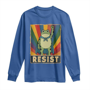 Rainbow Resist Frog Long Sleeve Shirt Portland Pride and Protest Resistance TS02 Royal Blue Print Your Wear