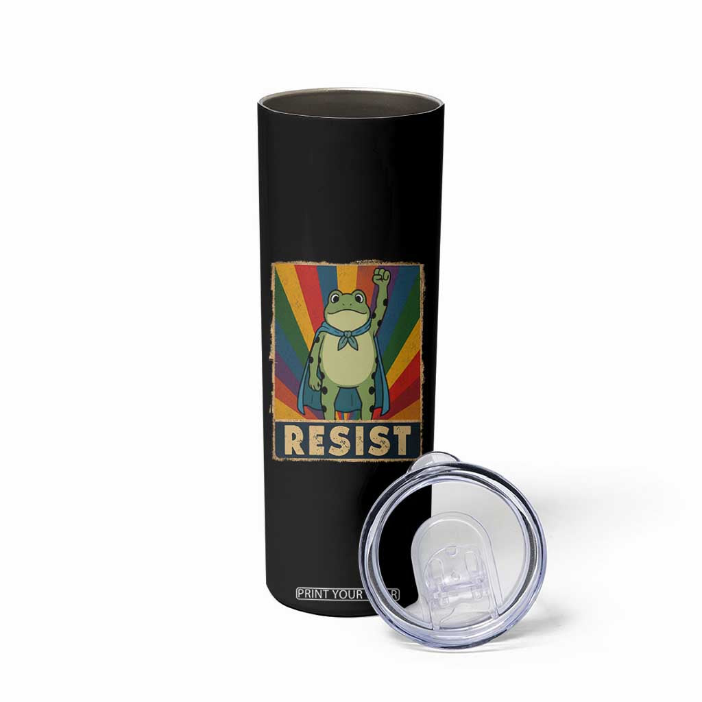 Rainbow Resist Frog Skinny Tumbler Portland Pride and Protest Resistance TS02 Print Your Wear