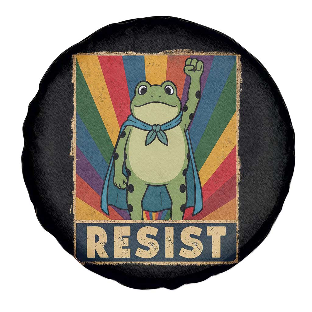 Rainbow Resist Frog Spare Tire Cover Portland Pride and Protest Resistance TS02 Print Your Wear
