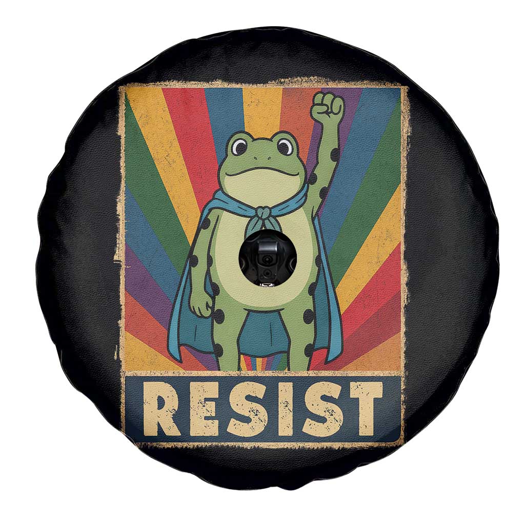 Rainbow Resist Frog Spare Tire Cover Portland Pride and Protest Resistance TS02 Print Your Wear