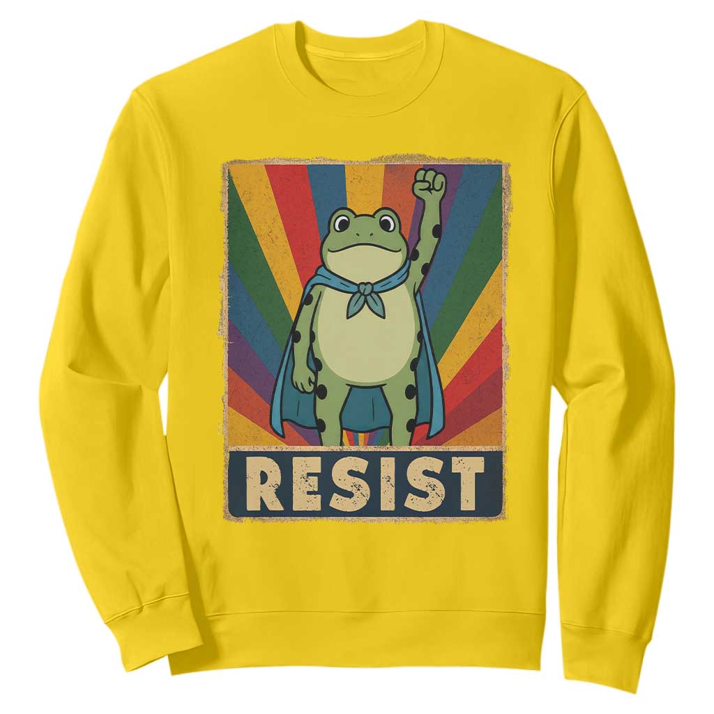 Rainbow Resist Frog Sweatshirt Portland Pride and Protest Resistance TS02 Daisy Print Your Wear