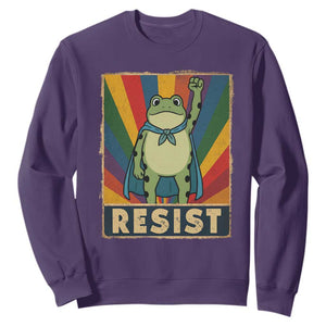 Rainbow Resist Frog Sweatshirt Portland Pride and Protest Resistance TS02 Purple Print Your Wear